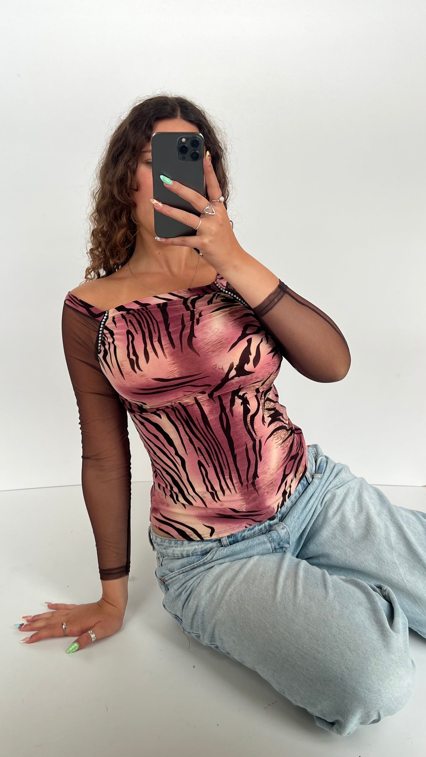 00s pink tiger top- size S