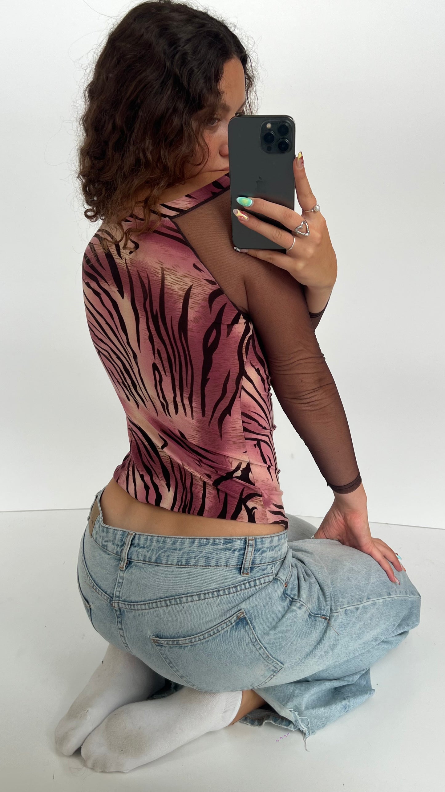 00s pink tiger top- size S