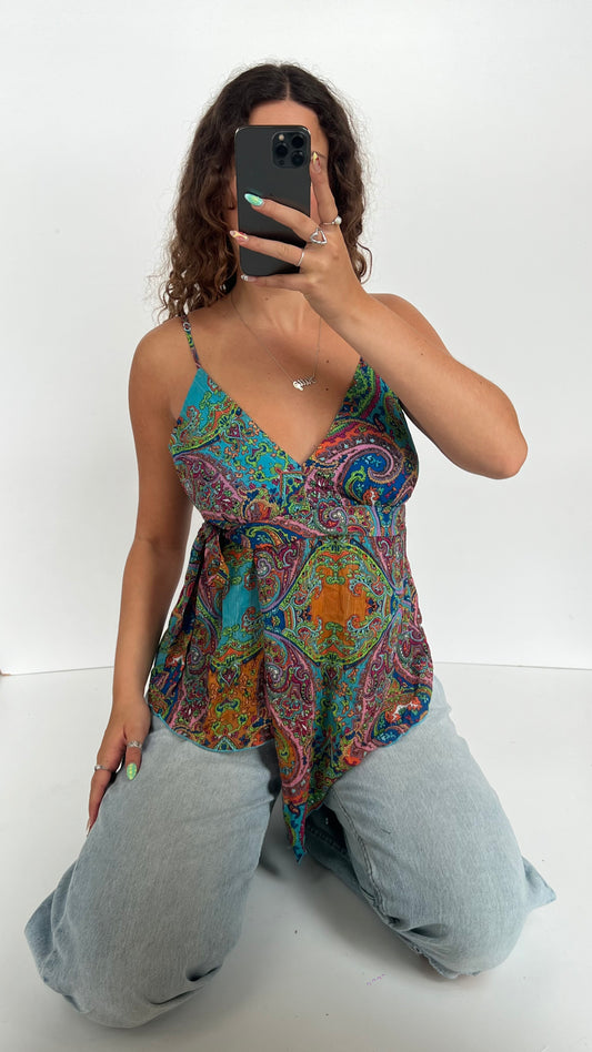 00s colourful paisley cami- size XL
