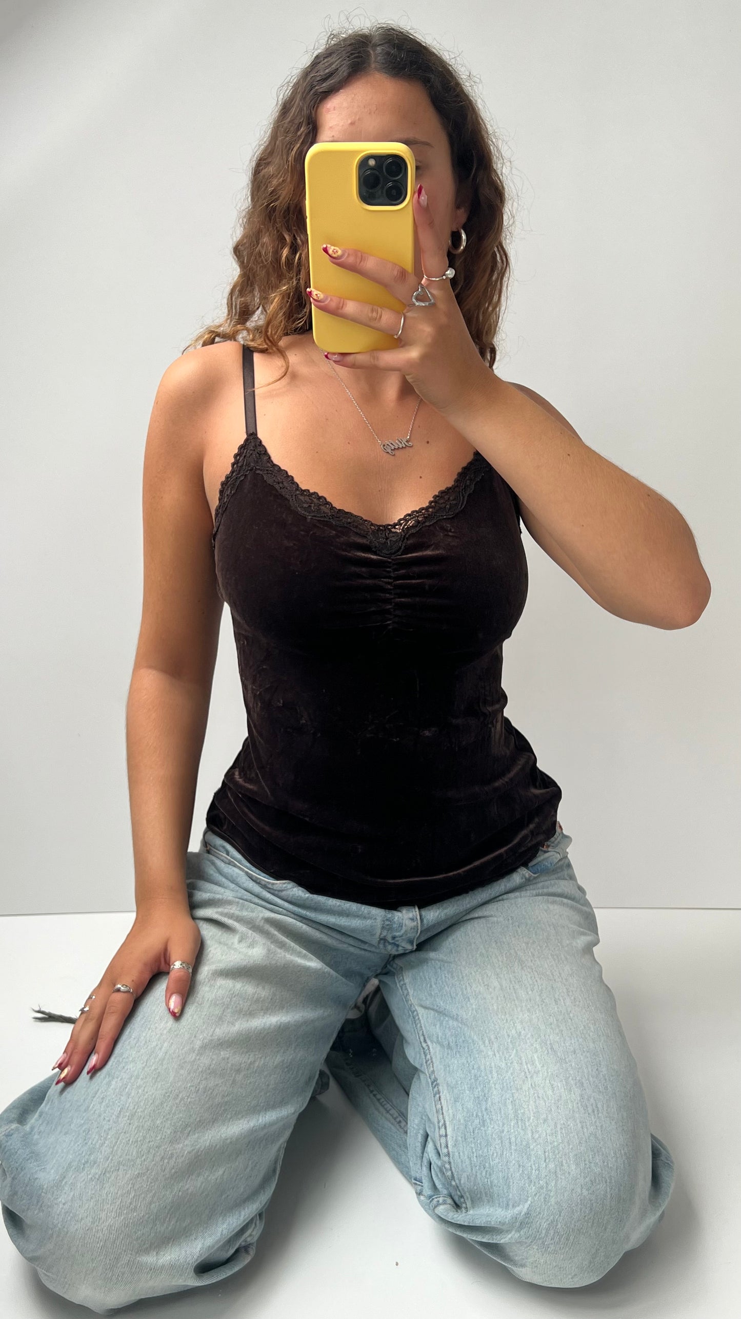 00s brown velvet cami- size S