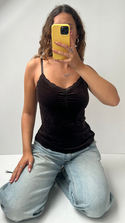 00s brown velvet cami- size S