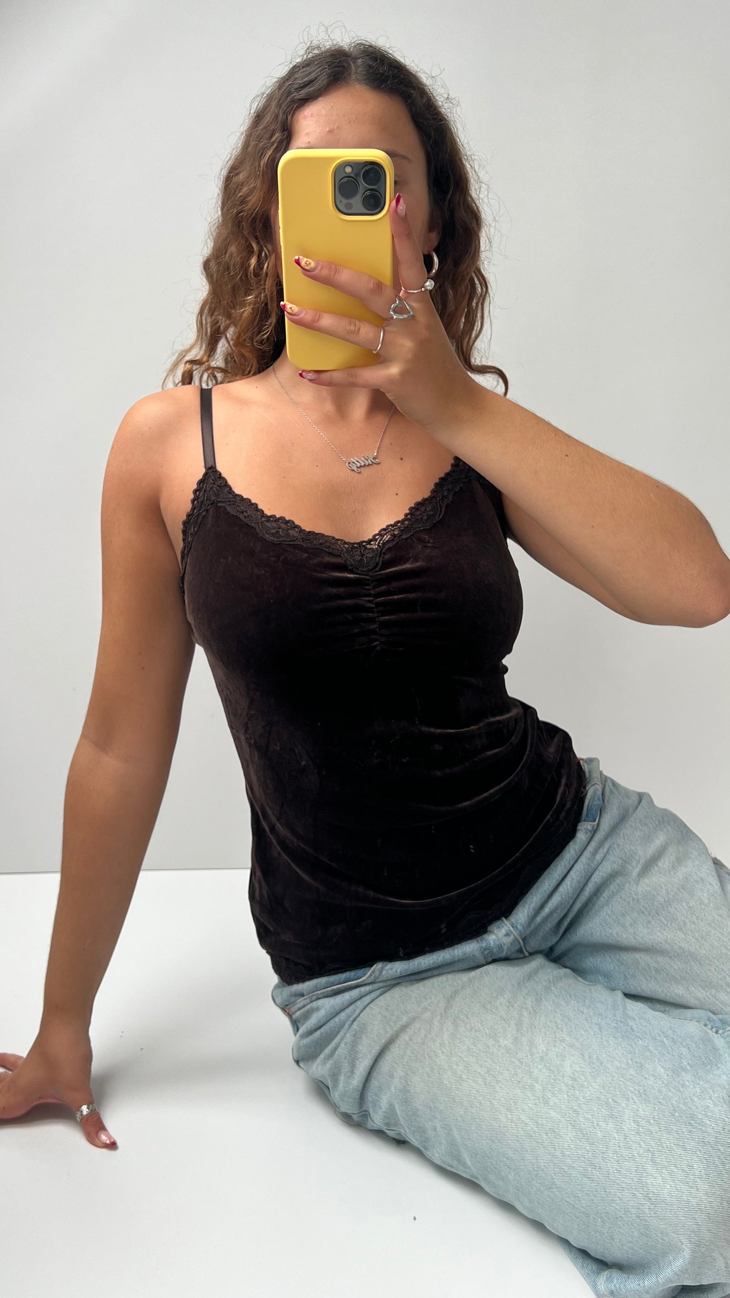 00s brown velvet cami- size S