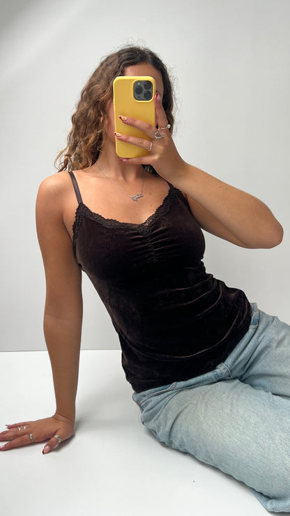 00s brown velvet cami- size S