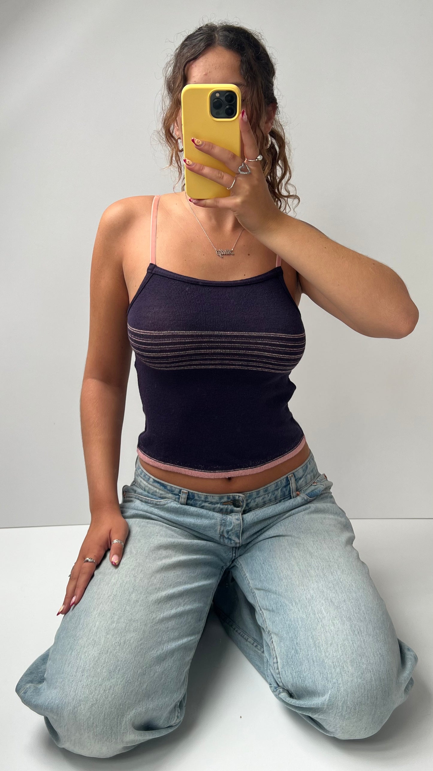 00s purple knit cami- size S