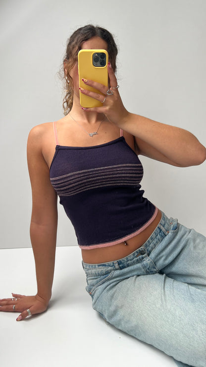 00s purple knit cami- size S