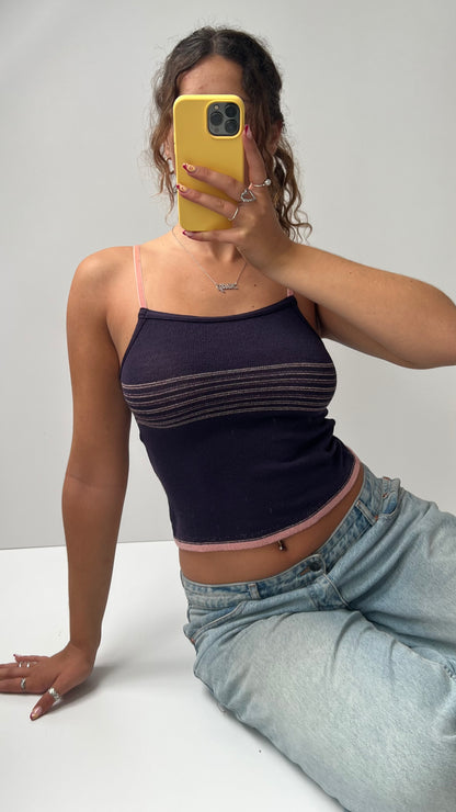 00s purple knit cami- size S