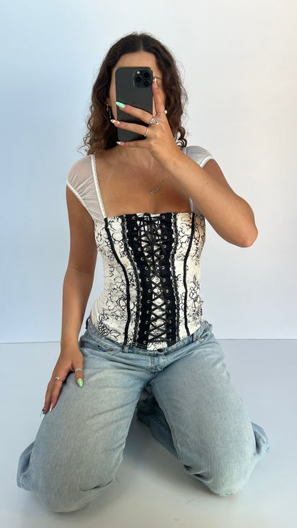 00s white corset cami- size S