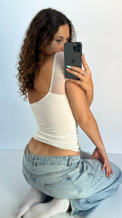 00s white corset cami- size S