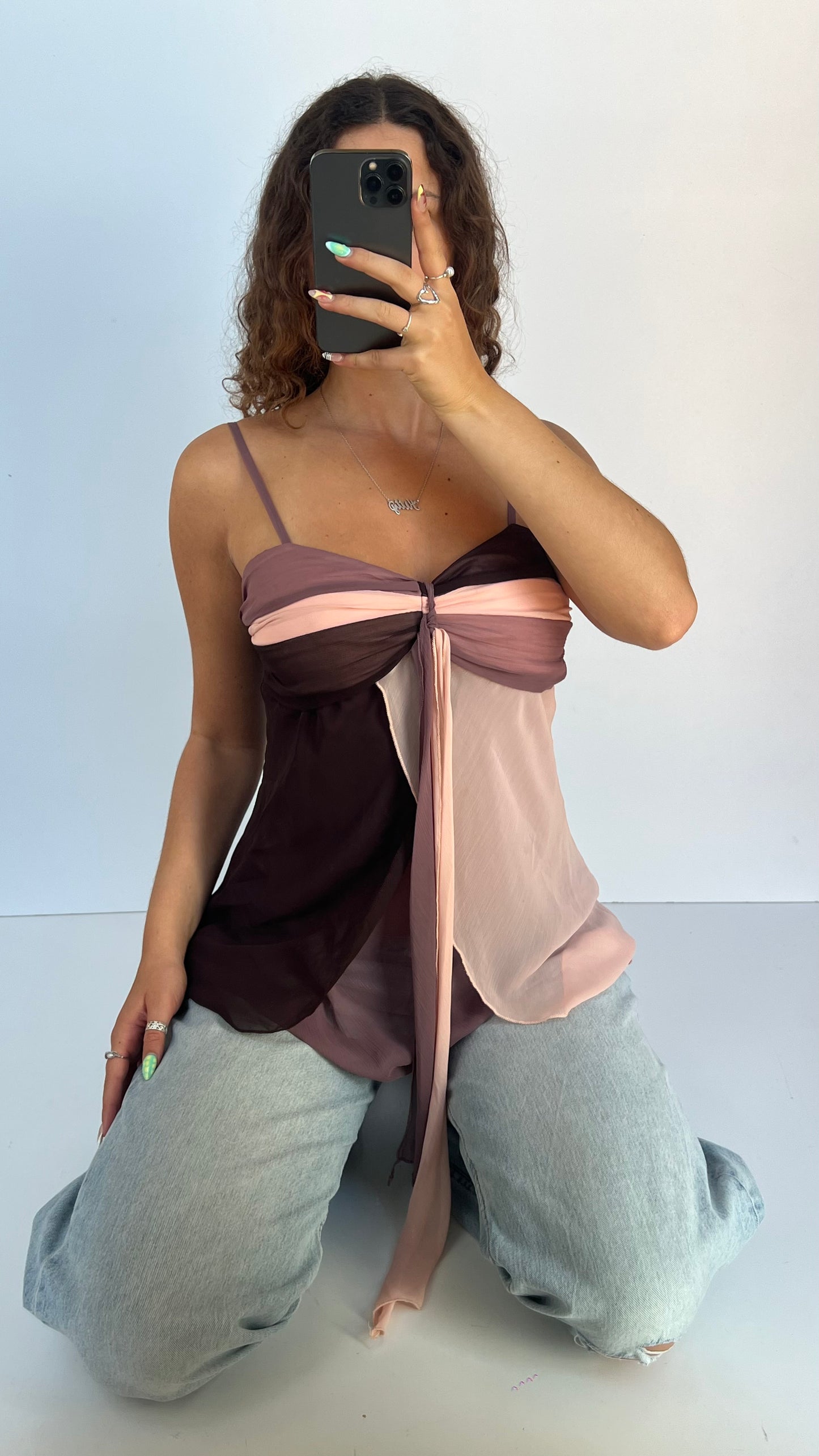 00s pink brown cami- size XL