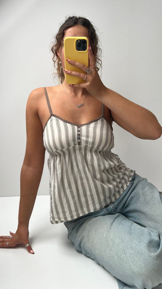 00s cream brown babydoll cami- size S