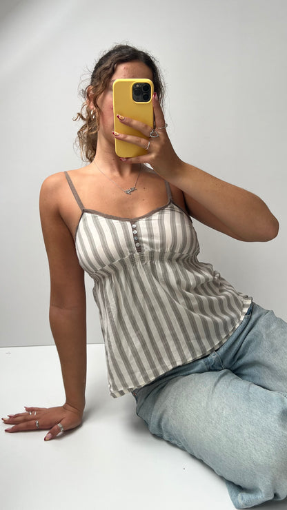 00s cream brown babydoll cami- size S