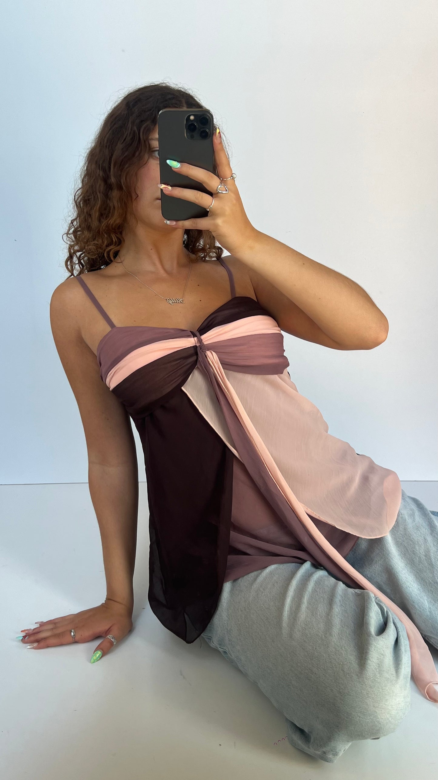 00s pink brown cami- size XL