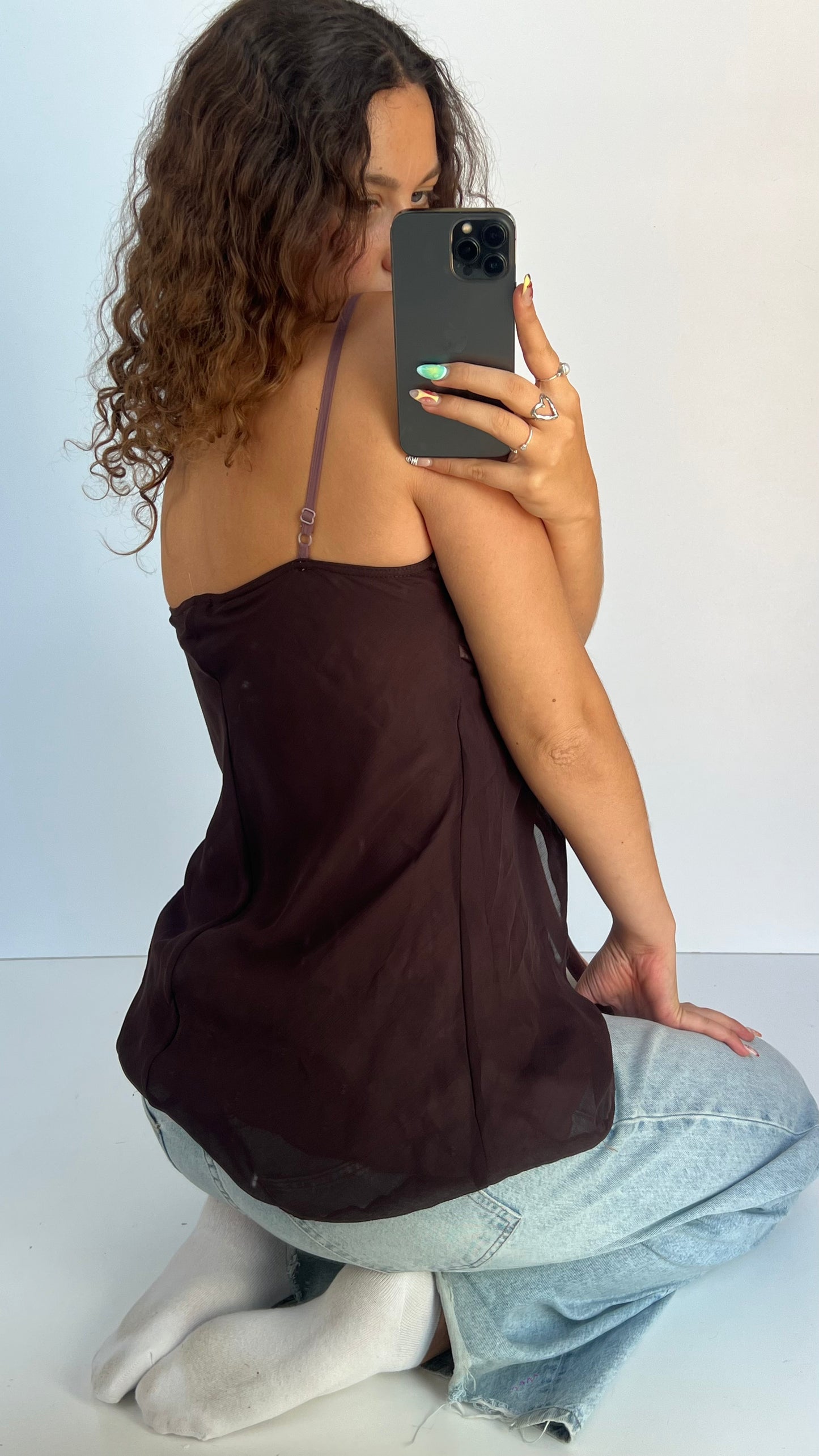 00s pink brown cami- size XL