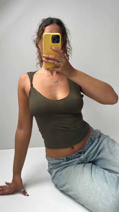 00s khaki cami top- size S