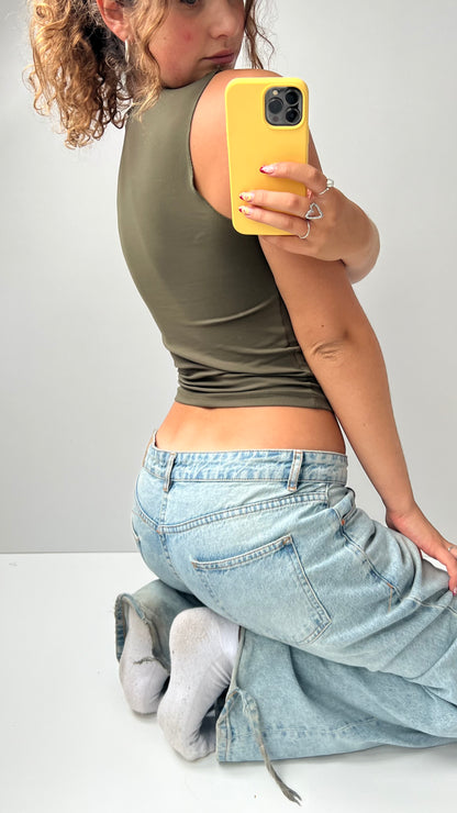 00s khaki cami top- size S