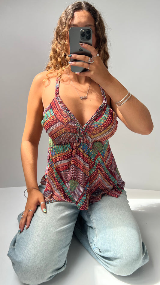 00s multicolour mesh babydoll cami- size M