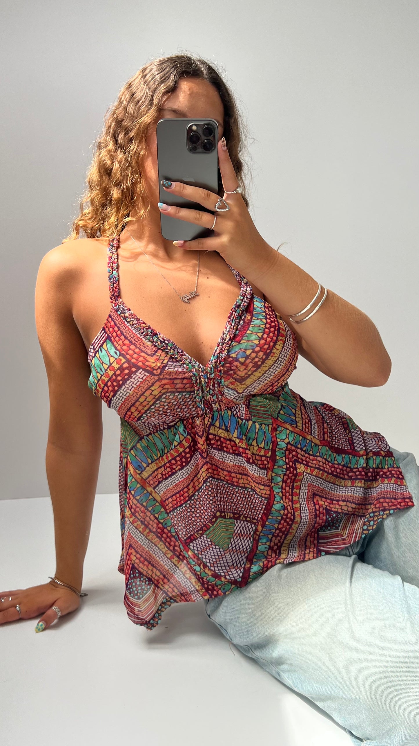 00s multicolour mesh babydoll cami- size M