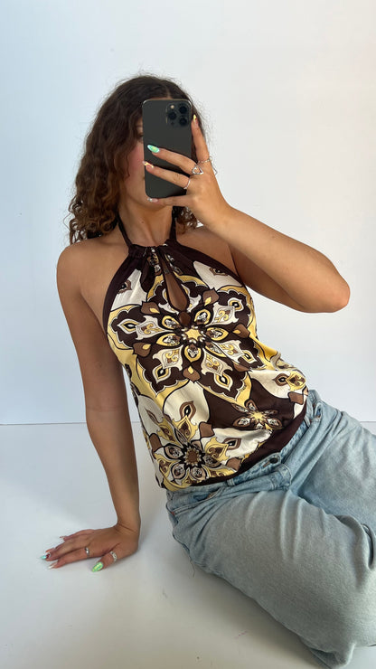 00s brown silk cami- size XS