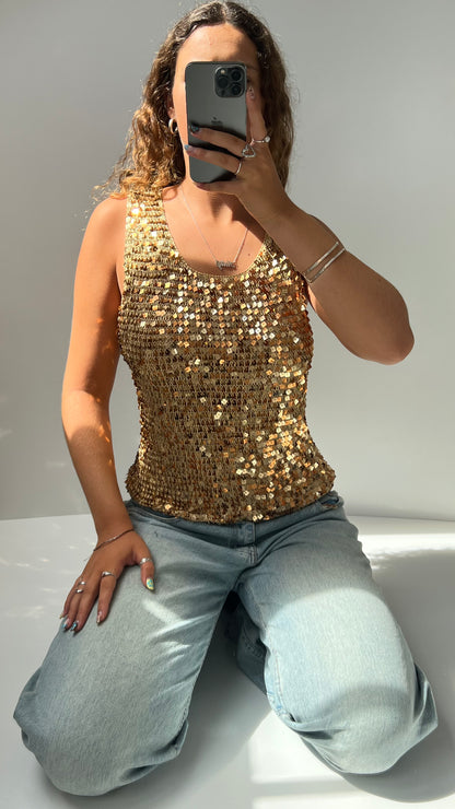 00s gold sequin cami- size M