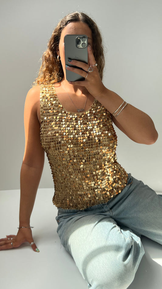 00s gold sequin cami- size M