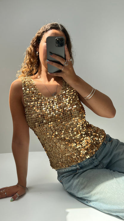 00s gold sequin cami- size M