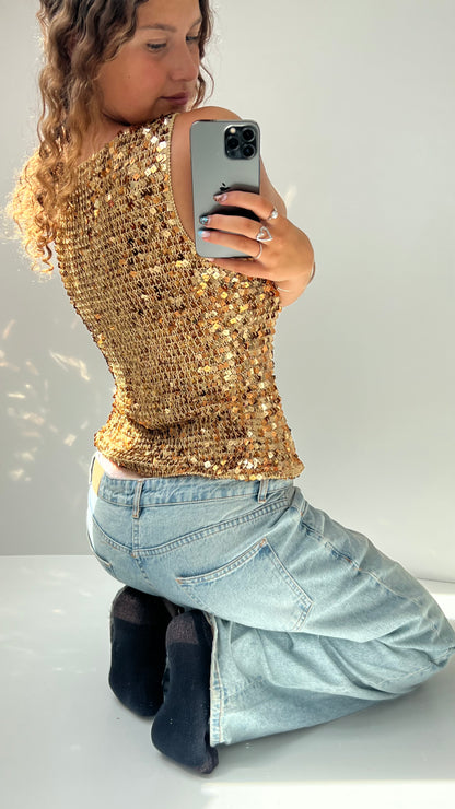 00s gold sequin cami- size M