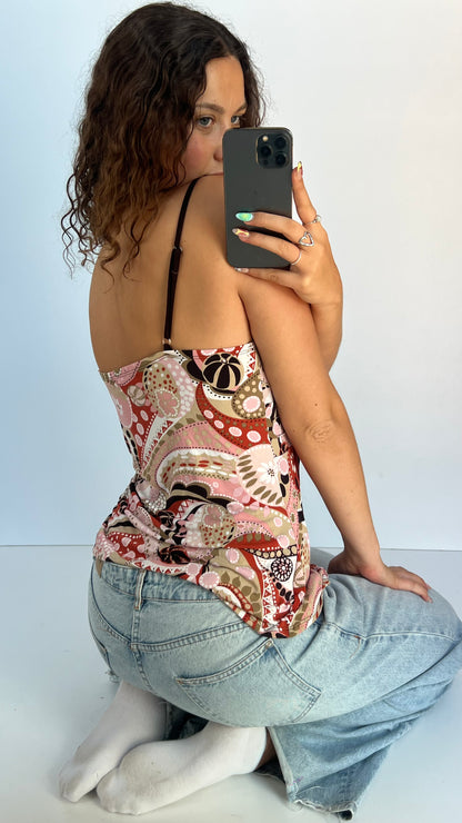 00s pink brown cami- size L
