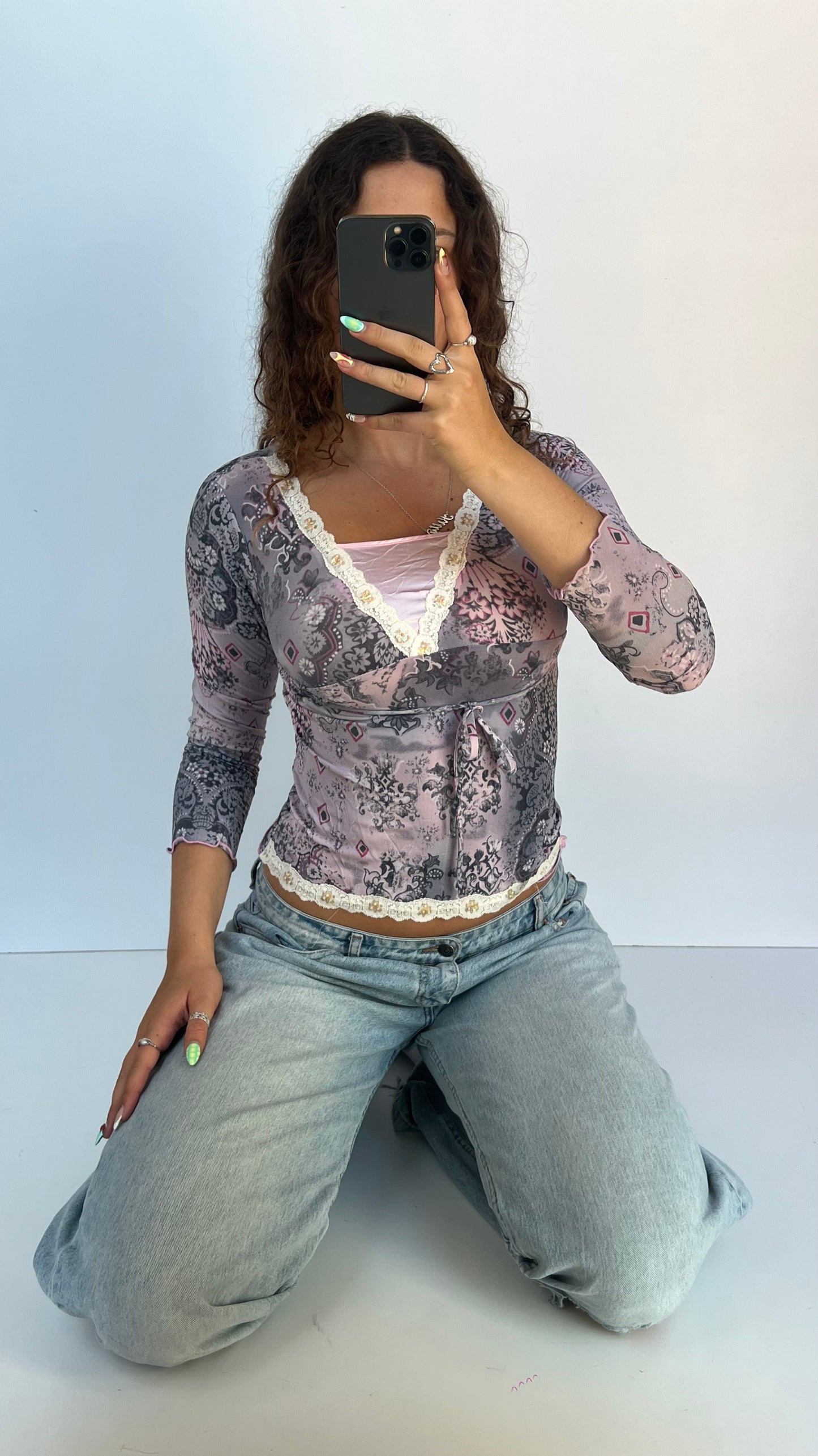 00s purple mesh top- size XS