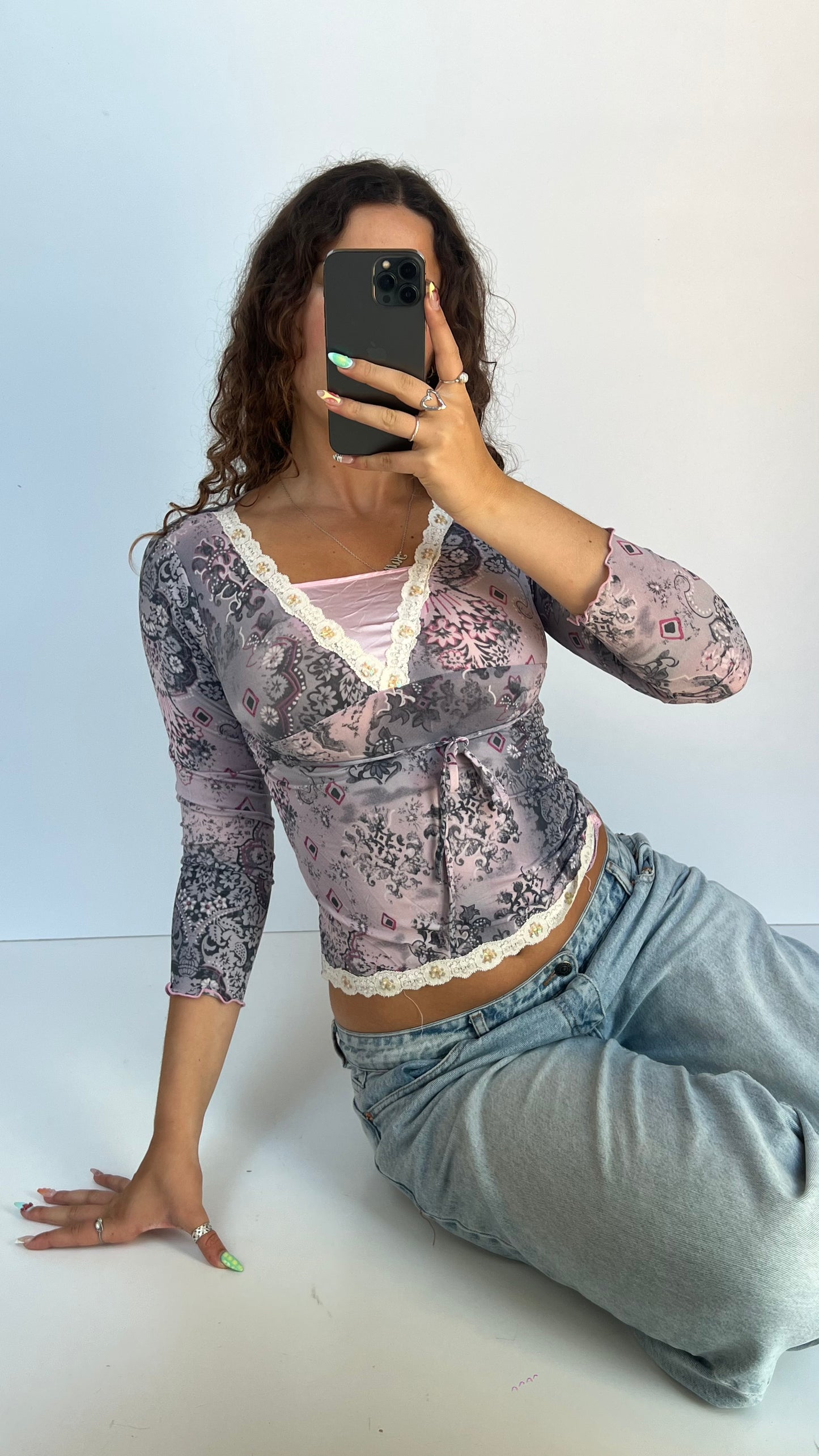 00s purple mesh top- size XS