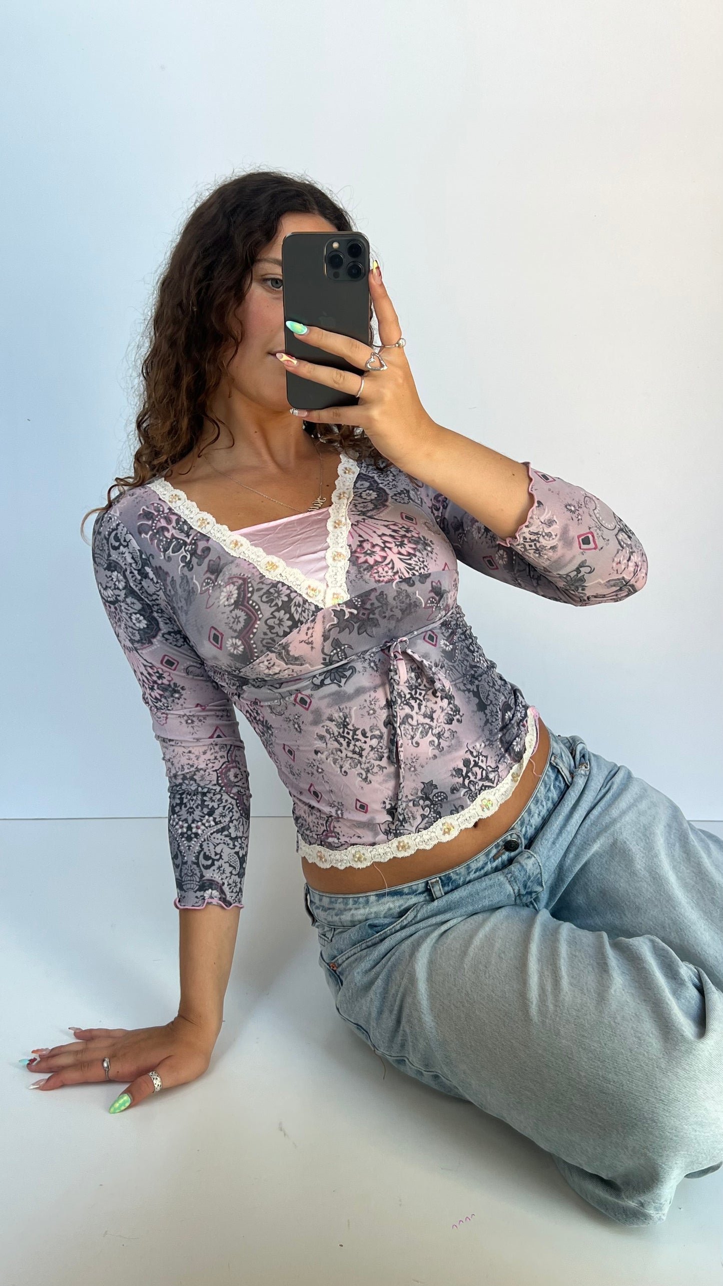 00s purple mesh top- size XS
