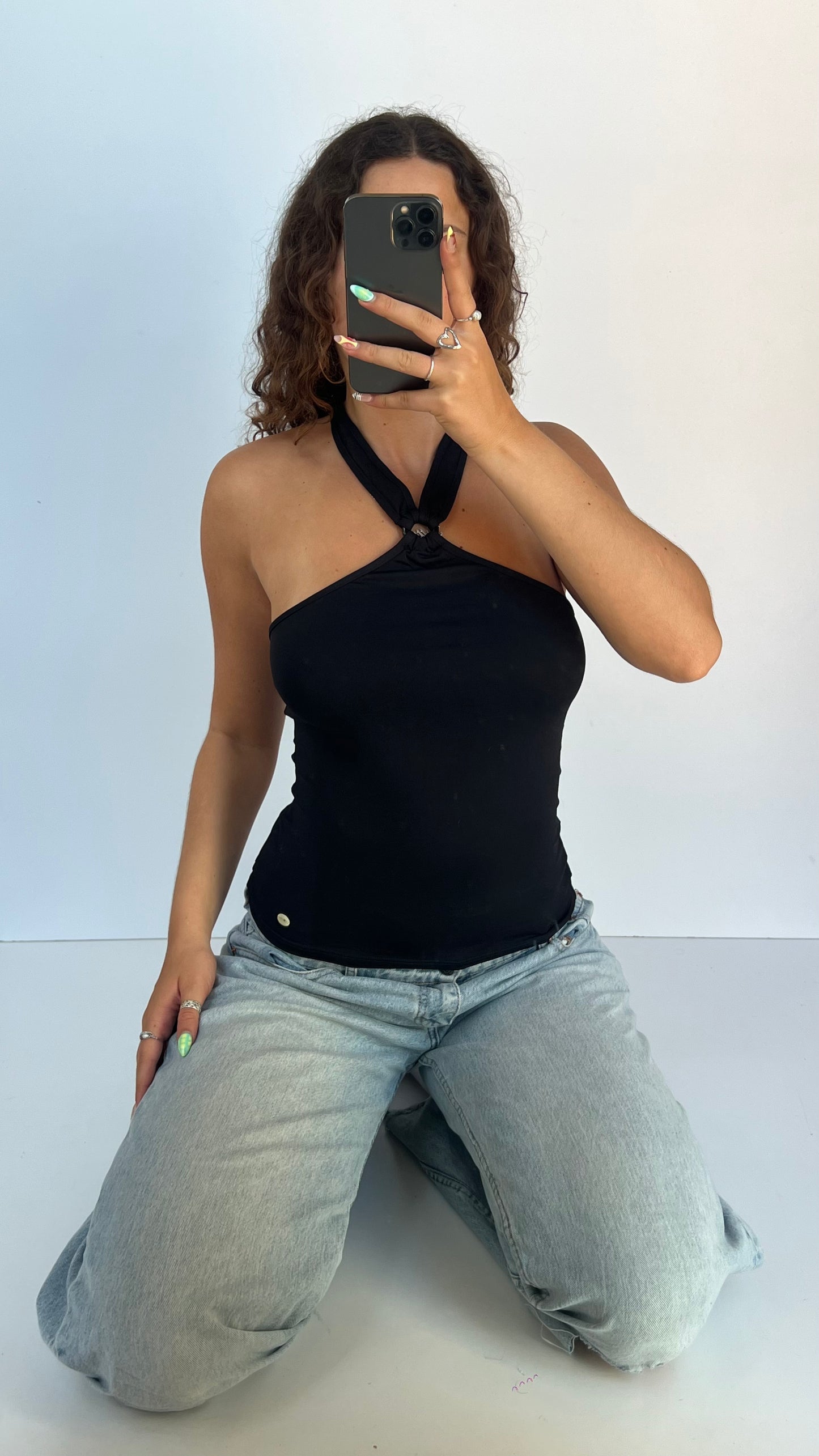 00s black halter cami- size S/M