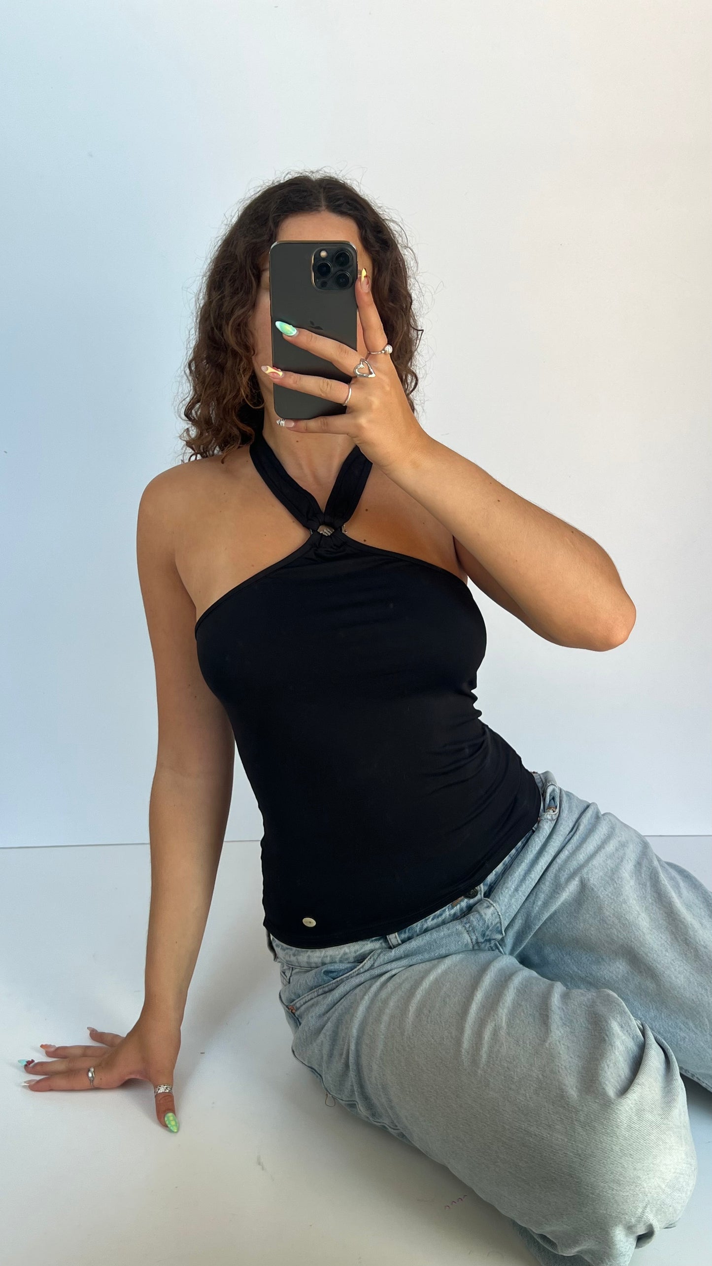 00s black halter cami- size S/M