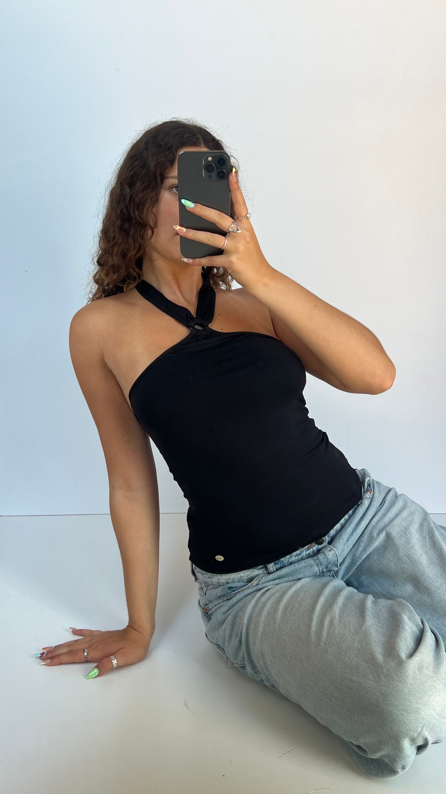 00s black halter cami- size S/M