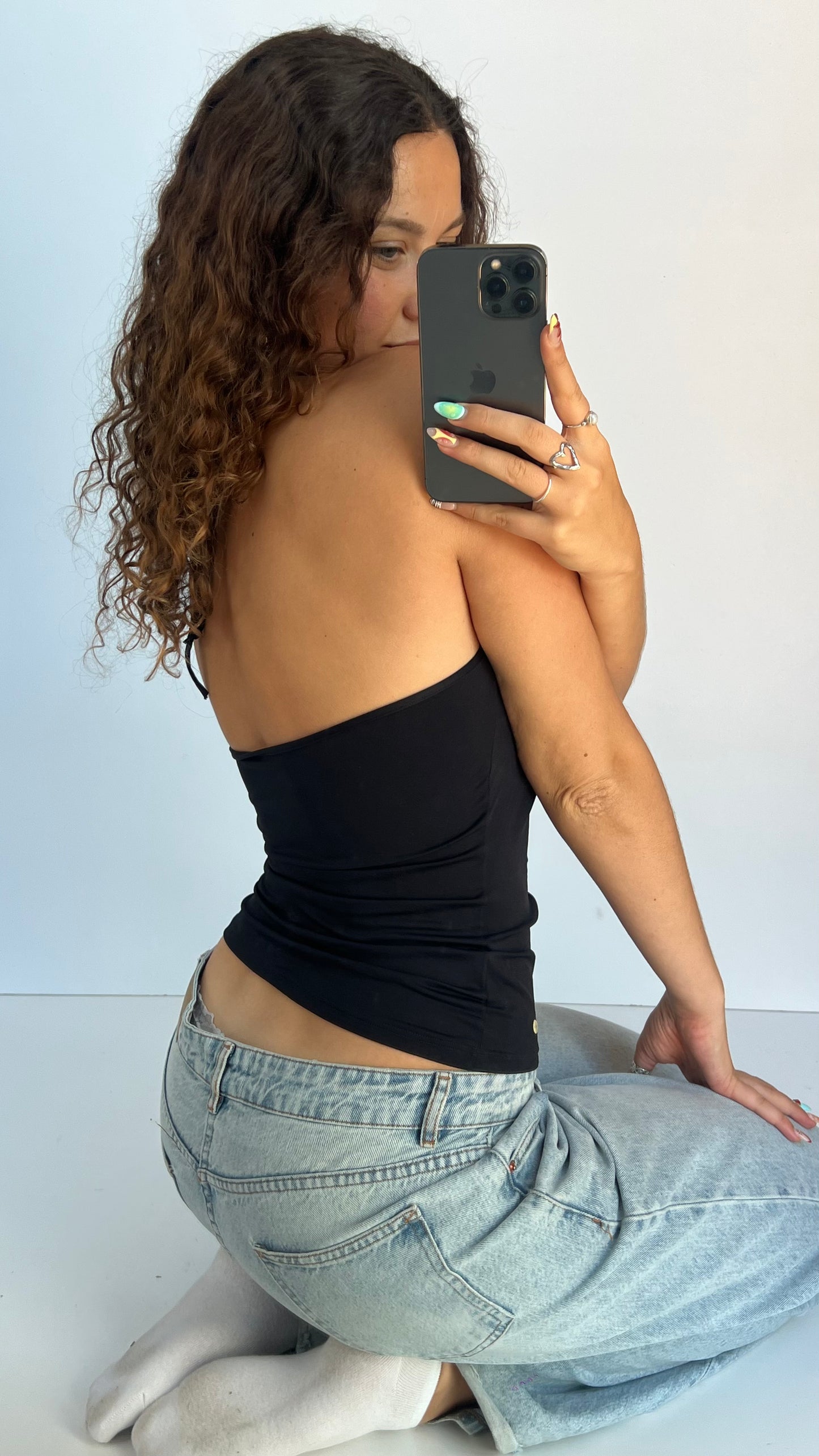 00s black halter cami- size S/M