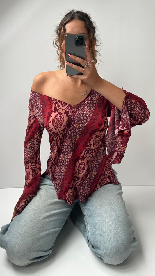 00s pink fairy long sleeve top- size L
