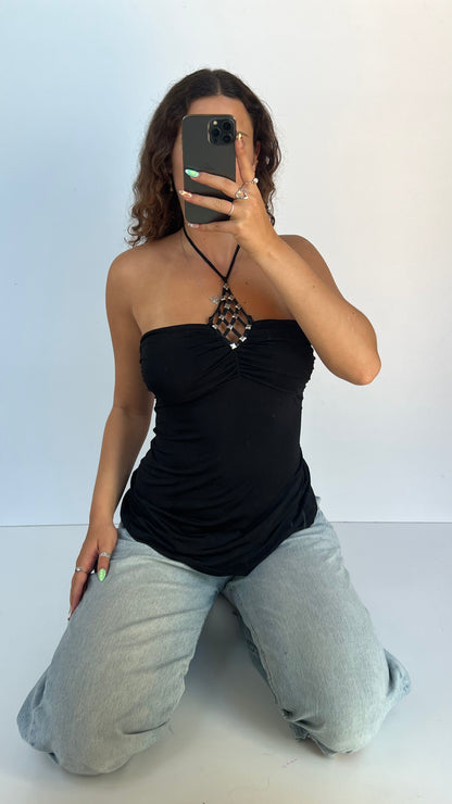 00s black stud cami- size M