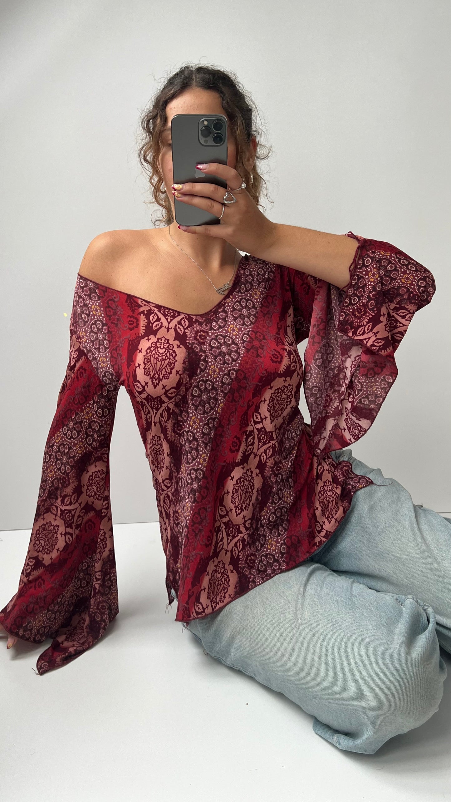 00s pink fairy long sleeve top- size L