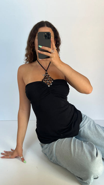 00s black stud cami- size M