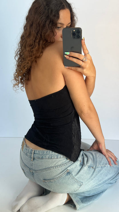00s black beaded halter cami- size M