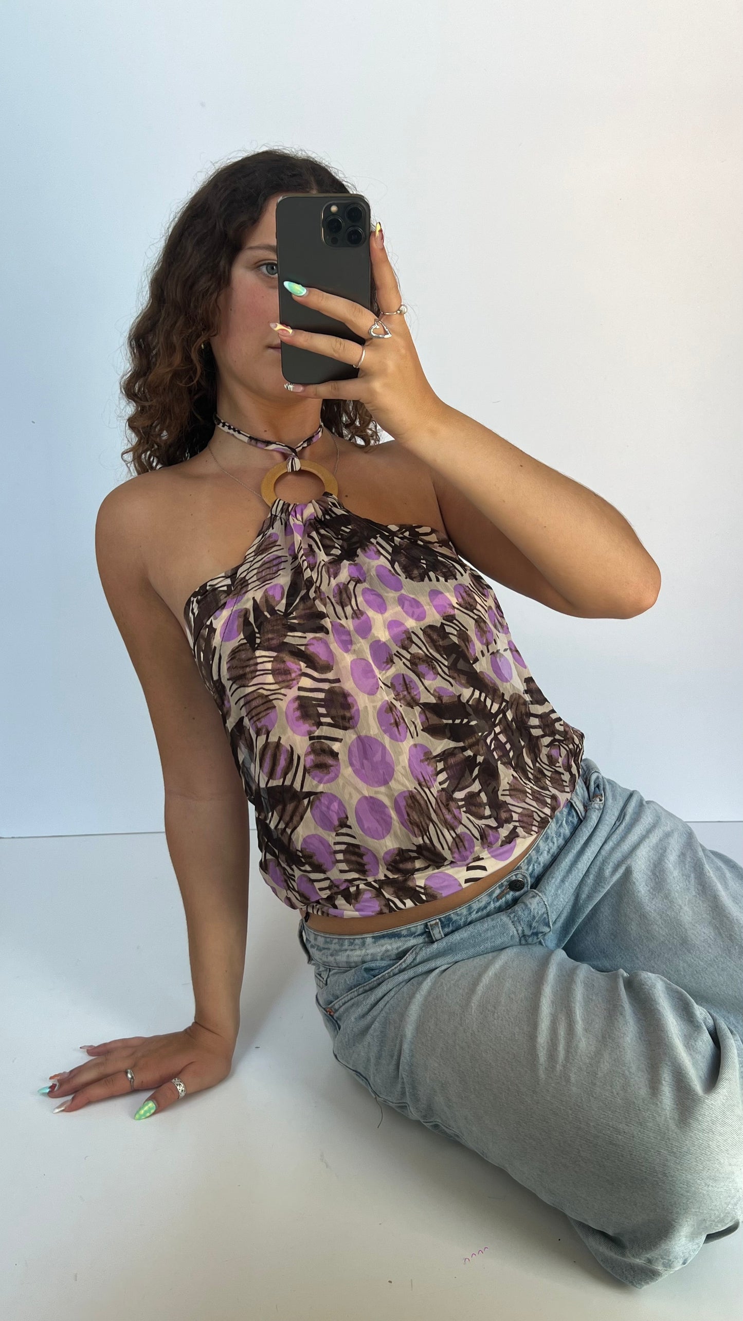 00s purple patterned cami- size M