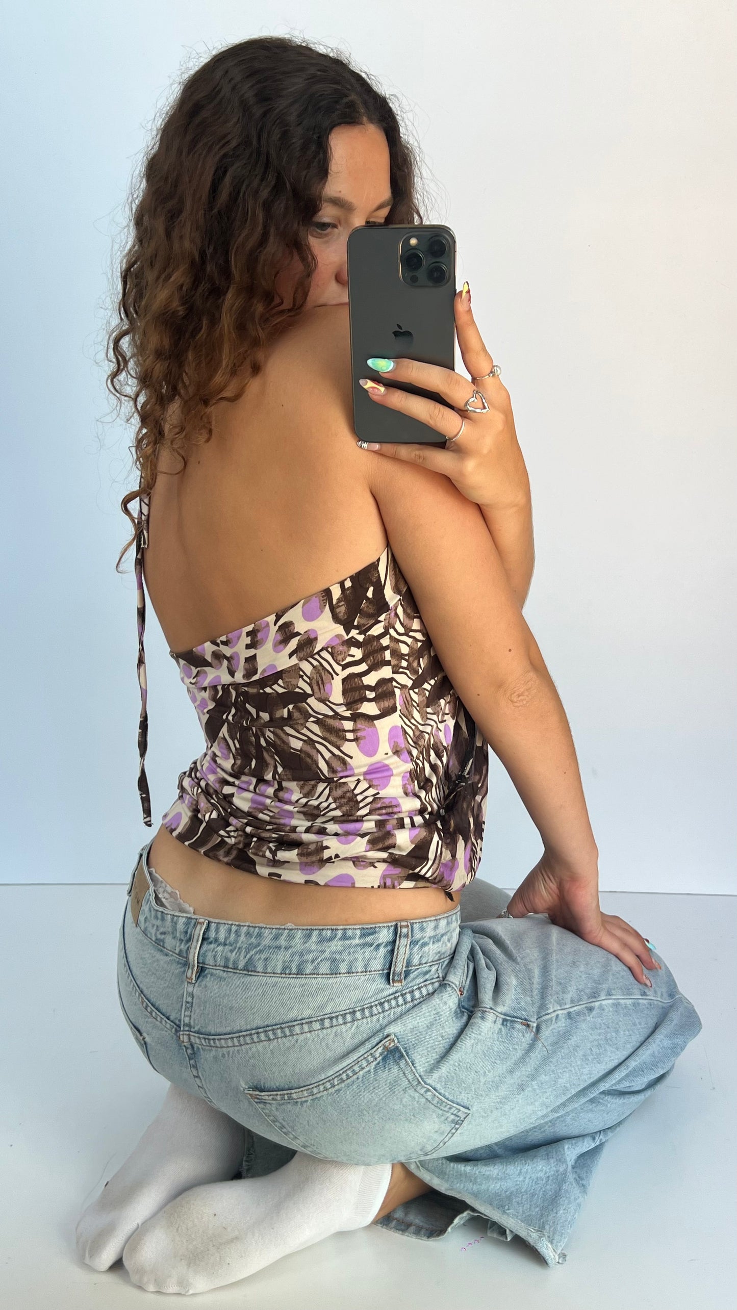 00s purple patterned cami- size M