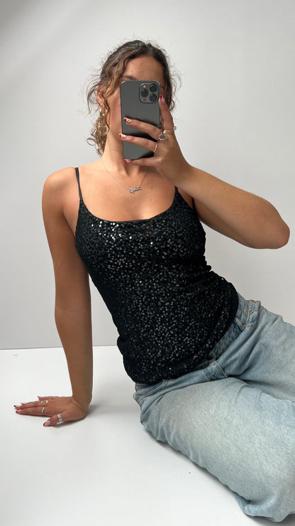 00s black sequin cami- size S