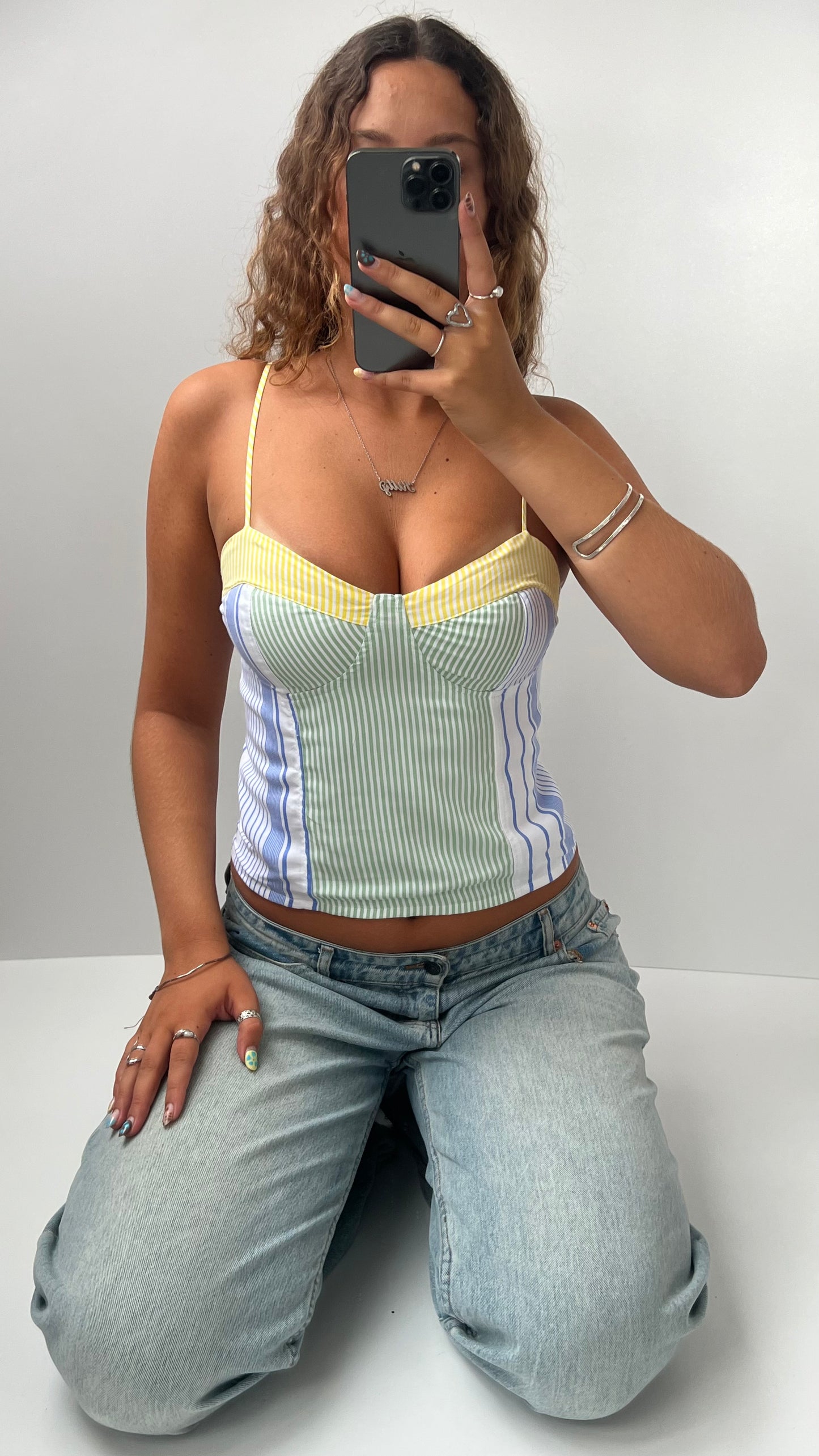 00s patchwork striped cami- size M