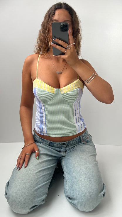 00s patchwork striped cami- size M