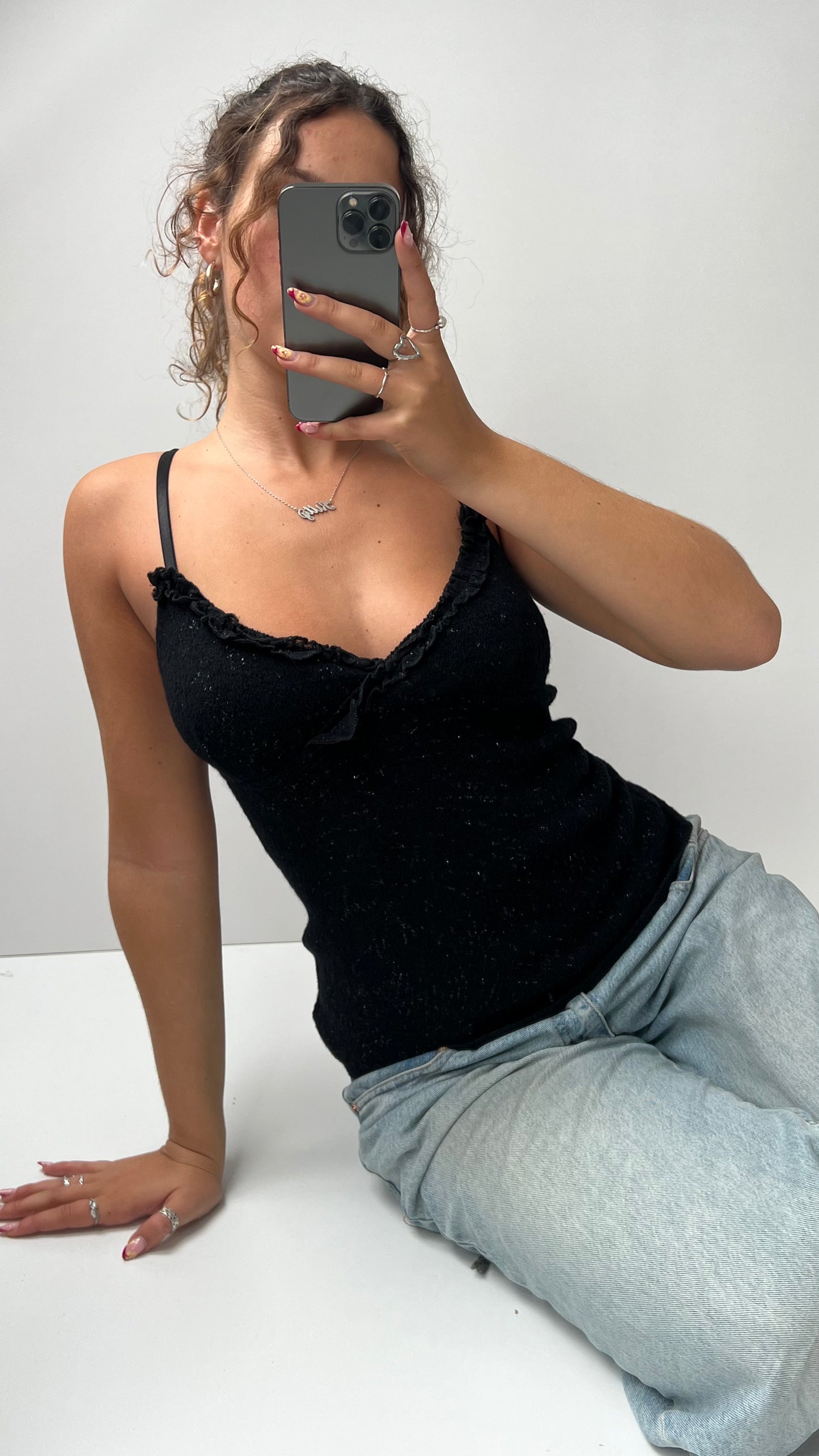 00s black knit cami- size S/M