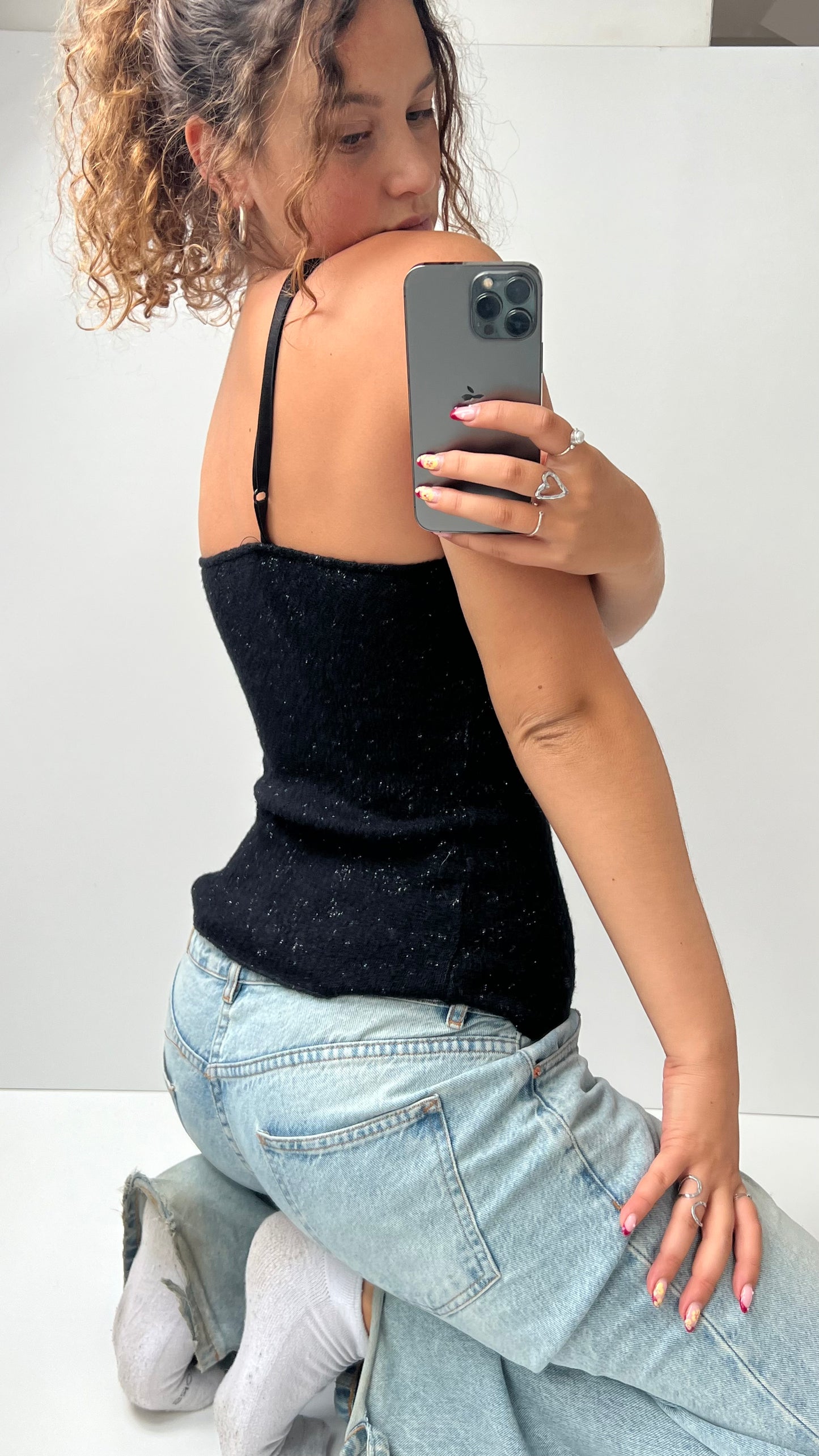 00s black knit cami- size S/M