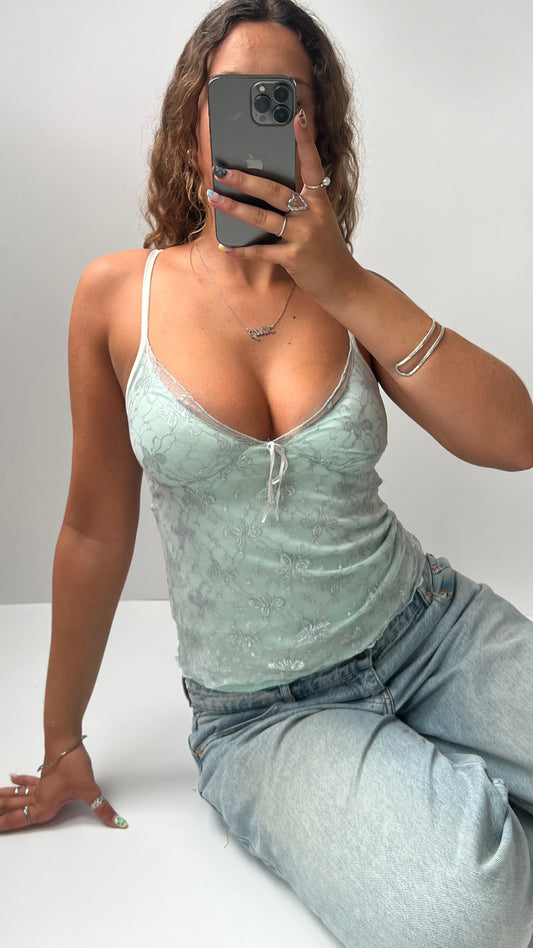 00s blue butterfly cami- size S