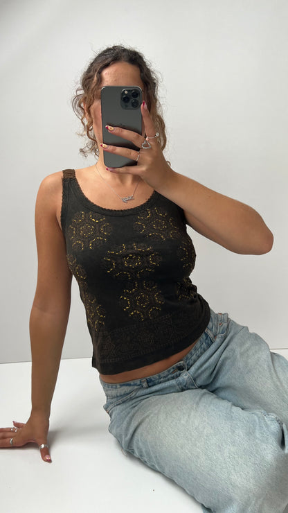 00s khaki brown tank top- size S/M