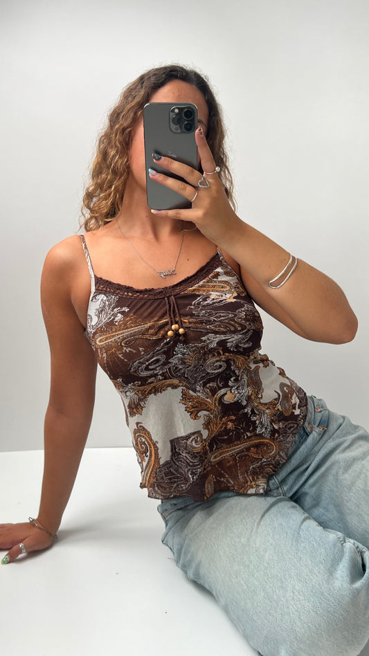 00s brown mesh cami- size M