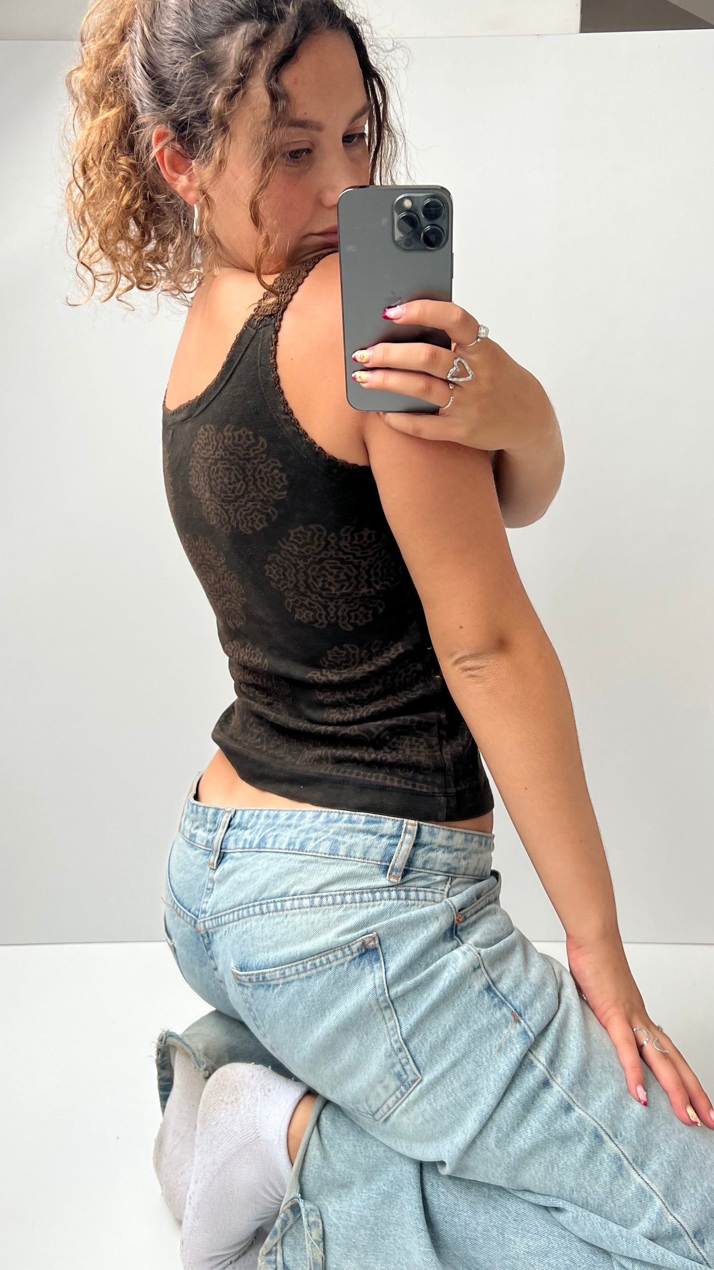 00s khaki brown tank top- size S/M